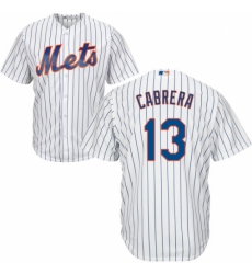 Youth Majestic New York Mets #13 Asdrubal Cabrera Replica White Home Cool Base MLB Jersey