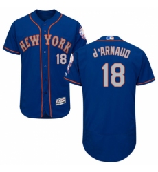 Men's Majestic New York Mets #18 Travis d'Arnaud Royal/Gray Flexbase Authentic Collection MLB Jersey