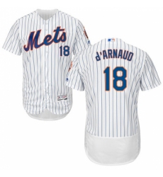 Men's Majestic New York Mets #18 Travis d'Arnaud White Flexbase Authentic Collection MLB Jersey
