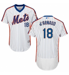 Men's Majestic New York Mets #18 Travis d'Arnaud White/Royal Flexbase Authentic Collection MLB Jersey