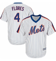 Youth Majestic New York Mets #4 Wilmer Flores Authentic White Alternate Cool Base MLB Jersey