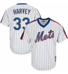 Men's Majestic New York Mets #33 Matt Harvey Replica White Cooperstown MLB Jersey