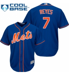 Men's Majestic New York Mets #7 Jose Reyes Replica Royal Blue Alternate Home Cool Base MLB Jersey