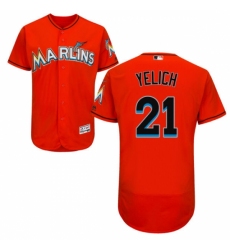 Men's Majestic Miami Marlins #21 Christian Yelich Orange Flexbase Authentic Collection MLB Jersey