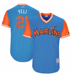 Men's Majestic Miami Marlins #21 Christian Yelich 