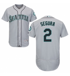 Men's Majestic Seattle Mariners #2 Jean Segura Grey Flexbase Authentic Collection MLB Jersey