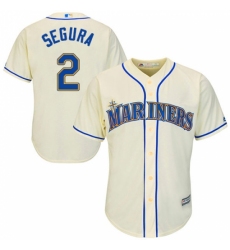 Men's Majestic Seattle Mariners #2 Jean Segura Replica Cream Alternate Cool Base MLB Jersey