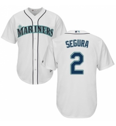 Men's Majestic Seattle Mariners #2 Jean Segura Replica White Home Cool Base MLB Jersey