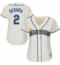 Women's Majestic Seattle Mariners #2 Jean Segura Replica Cream Alternate Cool Base MLB Jersey