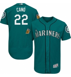 Men's Majestic Seattle Mariners #22 Robinson Cano Aqua 2017 Spring Training Authentic Collection Flex Base MLB Jersey