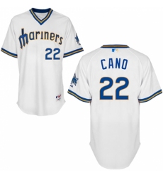 Men's Majestic Seattle Mariners #22 Robinson Cano Authentic White 1979 Turn Back The Clock MLB Jersey