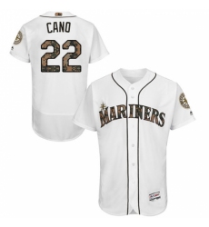 Men's Majestic Seattle Mariners #22 Robinson Cano Authentic White 2016 Memorial Day Fashion Flex Base MLB Jersey