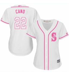 Women's Majestic Seattle Mariners #22 Robinson Cano Authentic White Fashion Cool Base MLB Jersey