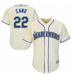 Youth Majestic Seattle Mariners #22 Robinson Cano Authentic Cream Alternate Cool Base MLB Jersey
