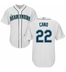 Youth Majestic Seattle Mariners #22 Robinson Cano Authentic White Home Cool Base MLB Jersey