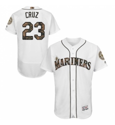 Men's Majestic Seattle Mariners #23 Nelson Cruz Authentic White 2016 Memorial Day Fashion Flex Base MLB Jersey