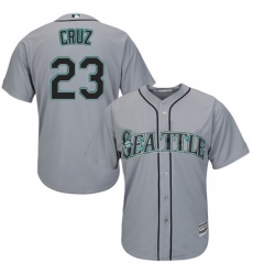 Men's Majestic Seattle Mariners #23 Nelson Cruz Replica Grey Road Cool Base MLB Jersey