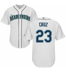 Men's Majestic Seattle Mariners #23 Nelson Cruz Replica White Home Cool Base MLB Jersey