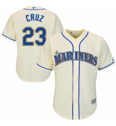 Youth Majestic Seattle Mariners #23 Nelson Cruz Authentic Cream Alternate Cool Base MLB Jersey