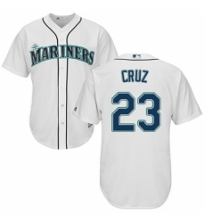 Youth Majestic Seattle Mariners #23 Nelson Cruz Authentic White Home Cool Base MLB Jersey