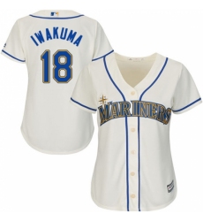 Women's Majestic Seattle Mariners #18 Hisashi Iwakuma Replica Cream Alternate Cool Base MLB Jersey