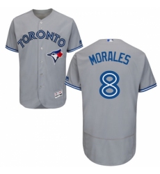 Men's Majestic Toronto Blue Jays #8 Kendrys Morales Grey Flexbase Authentic Collection MLB Jersey