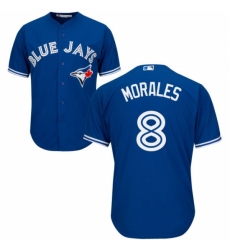 Men's Majestic Toronto Blue Jays #8 Kendrys Morales Replica Blue Alternate MLB Jersey