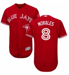 Men's Majestic Toronto Blue Jays #8 Kendrys Morales Scarlet Flexbase Authentic Collection Alternate MLB Jersey