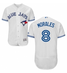 Men's Majestic Toronto Blue Jays #8 Kendrys Morales White Flexbase Authentic Collection MLB Jersey