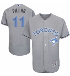 Men's Majestic Toronto Blue Jays #11 Kevin Pillar Authentic Gray 2016 Father's Day Fashion Flex Base MLB Jersey