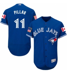 Men's Majestic Toronto Blue Jays #11 Kevin Pillar Authentic Royal Blue Fashion Stars & Stripes Flex Base MLB Jersey