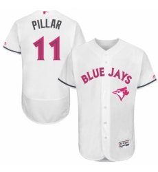 Men's Majestic Toronto Blue Jays #11 Kevin Pillar Authentic White 2016 Mother's Day Fashion Flex Base MLB Jersey