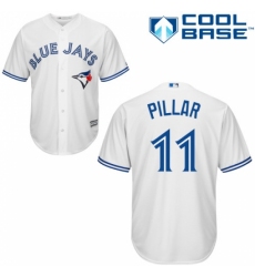 Men's Majestic Toronto Blue Jays #11 Kevin Pillar Replica White Home MLB Jersey