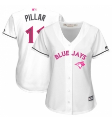 Women's Majestic Toronto Blue Jays #11 Kevin Pillar Replica White Mother's Day Cool Base MLB Jersey