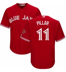 Youth Majestic Toronto Blue Jays #11 Kevin Pillar Authentic Scarlet Alternate MLB Jersey