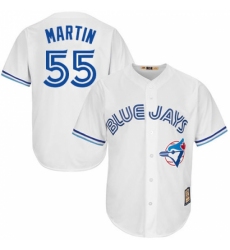 Men's Majestic Toronto Blue Jays #55 Russell Martin Authentic White Cooperstown MLB Jersey