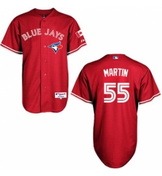Men's Majestic Toronto Blue Jays #55 Russell Martin Replica Red Canada Day MLB Jersey