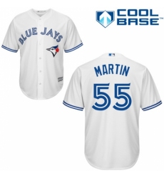 Youth Majestic Toronto Blue Jays #55 Russell Martin Replica White Home MLB Jersey