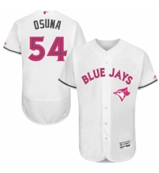 Men's Majestic Toronto Blue Jays #54 Roberto Osuna Authentic White 2016 Mother's Day Fashion Flex Base MLB Jersey Men's Majestic Toronto Blue Jays #54 Roberto Osuna Authentic White 2016 Mother's Day Fashion Flex Base MLB Jersey