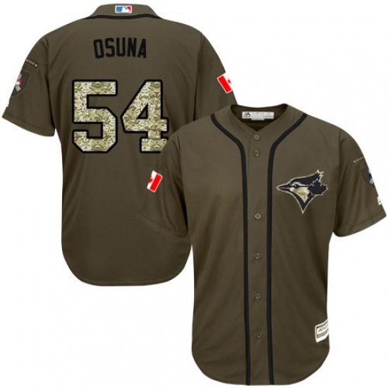 Men's Majestic Toronto Blue Jays #54 Roberto Osuna Replica Green Salute to Service MLB Jersey Men's Majestic Toronto Blue Jays #54 Roberto Osuna Replica Green Salute to Service MLB Jersey