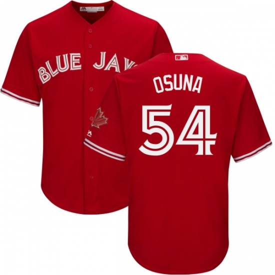 Men's Majestic Toronto Blue Jays #54 Roberto Osuna Replica Scarlet Alternate Cool Base MLB Jersey Men's Majestic Toronto Blue Jays #54 Roberto Osuna Replica Scarlet Alternate Cool Base MLB Jersey