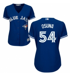 Women's Majestic Toronto Blue Jays #54 Roberto Osuna Replica Blue Alternate MLB Jersey Women's Majestic Toronto Blue Jays #54 Roberto Osuna Replica Blue Alternate MLB Jersey