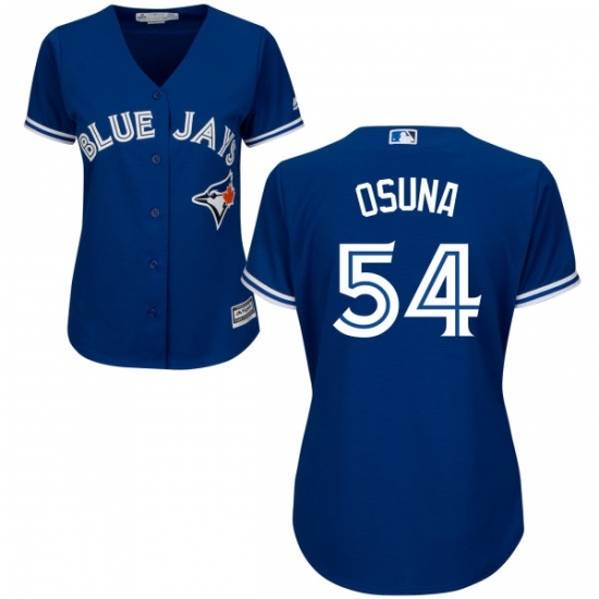 Women's Majestic Toronto Blue Jays #54 Roberto Osuna Replica Blue Alternate MLB Jersey Women's Majestic Toronto Blue Jays #54 Roberto Osuna Replica Blue Alternate MLB Jersey