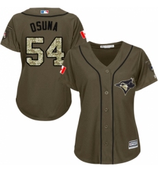 Women's Majestic Toronto Blue Jays #54 Roberto Osuna Replica Green Salute to Service MLB Jersey Women's Majestic Toronto Blue Jays #54 Roberto Osuna Replica Green Salute to Service MLB Jersey
