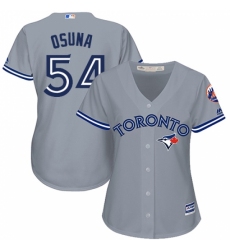 Women's Majestic Toronto Blue Jays #54 Roberto Osuna Replica Grey Road MLB Jersey Women's Majestic Toronto Blue Jays #54 Roberto Osuna Replica Grey Road MLB Jersey