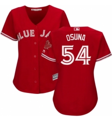 Women's Majestic Toronto Blue Jays #54 Roberto Osuna Replica Scarlet Alternate MLB Jersey