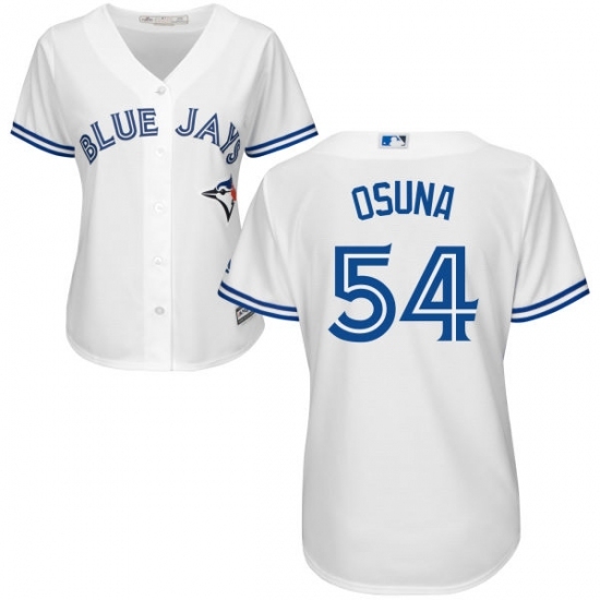 Women's Majestic Toronto Blue Jays #54 Roberto Osuna Replica White Home MLB Jersey Women's Majestic Toronto Blue Jays #54 Roberto Osuna Replica White Home MLB Jersey