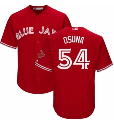 Youth Majestic Toronto Blue Jays #54 Roberto Osuna Authentic Scarlet Alternate MLB Jersey