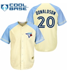 Men's Majestic Toronto Blue Jays #20 Josh Donaldson Authentic Cream Exclusive Vintage Cool Base MLB Jersey