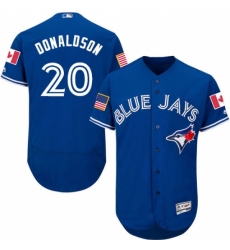 Men's Majestic Toronto Blue Jays #20 Josh Donaldson Authentic Royal Blue Fashion Stars & Stripes Flex Base MLB Jersey
